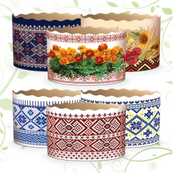 Форма для паски Біла “Вишиванка“ Ø110 мм, висота 85 мм ФП48