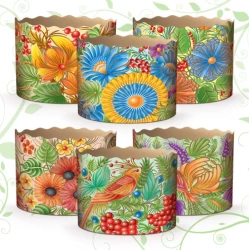 Форма для паски Біла “Петриківка“ Ø70 мм, висота 65 мм ФП57