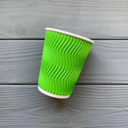 Стакан гофрований лайм 340 мл TGL340 (20шт/уп|560шт/ящ) 80мм