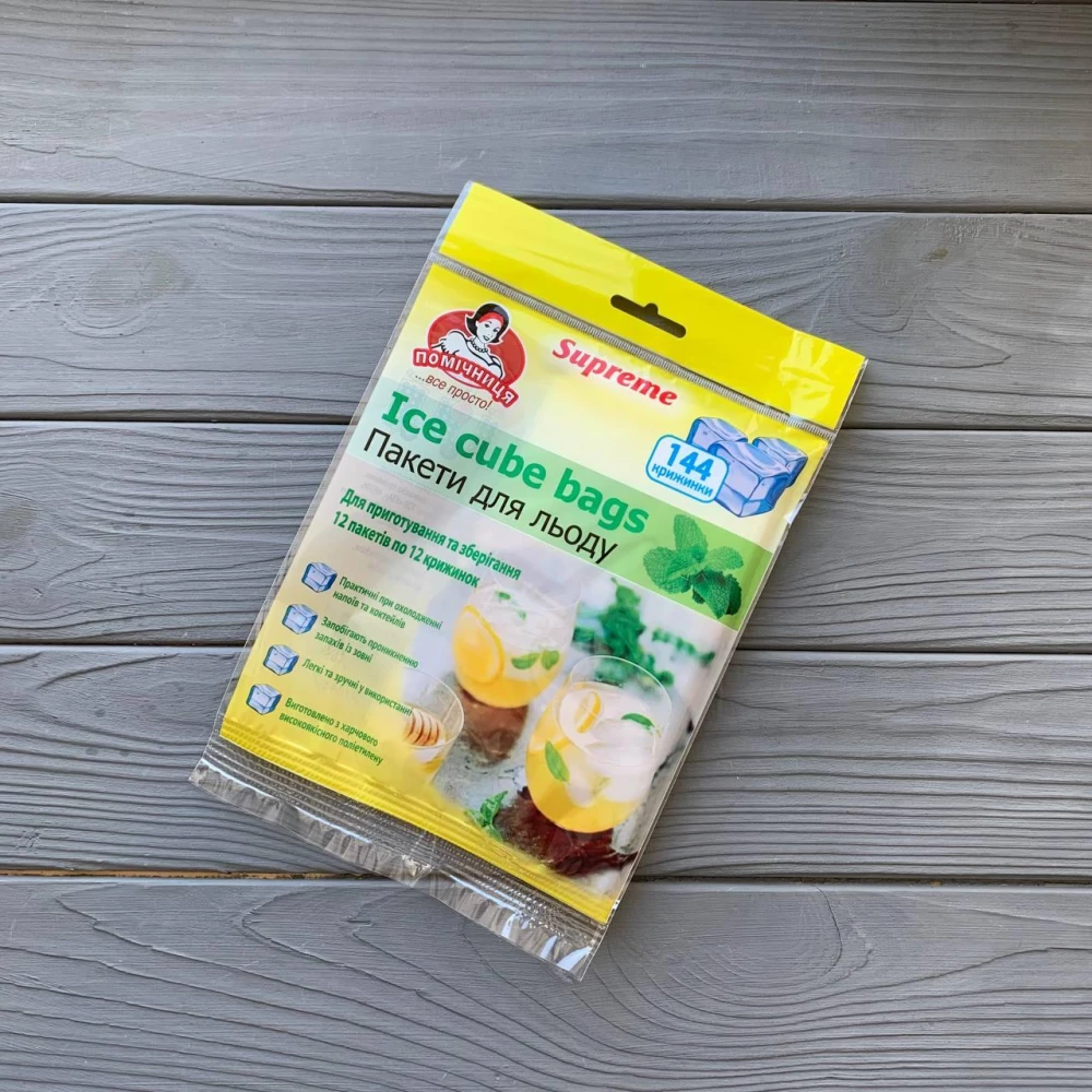 Пакети для льоду ECO “Помічниця “ 16,5х28см (144куб/уп|100уп/ящ)