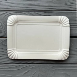 Паперова тарілка прямокутна Без ламінації 133*188мм (100шт/уп|2000шт/ящ) PTP1318