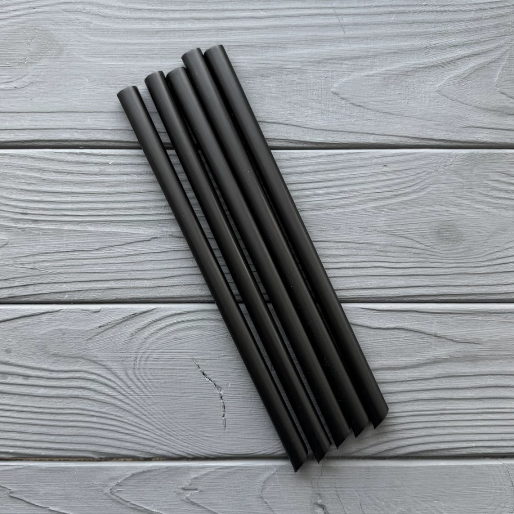 Трубочка 10мм Чорна BUBBLE TEA Коса 21см  (250шт/уп 16уп\ящ)