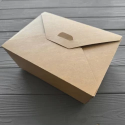 Контейнер паперовий для снеків 196х140х85мм Крафт PLK4K