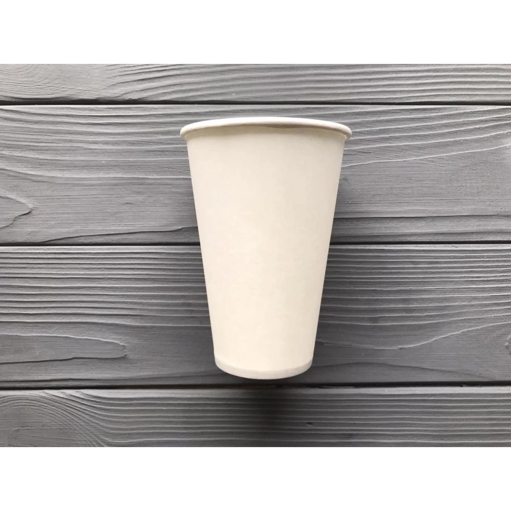 Стакан одношаровий білий 340мл T340W (50шт/уп|2000шт/ящ) 80мм