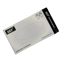 SEF Рукавички нітрилові нестерильні неприпудрені Чорні (4г.) роз.M (100шт/уп) Арт.259303