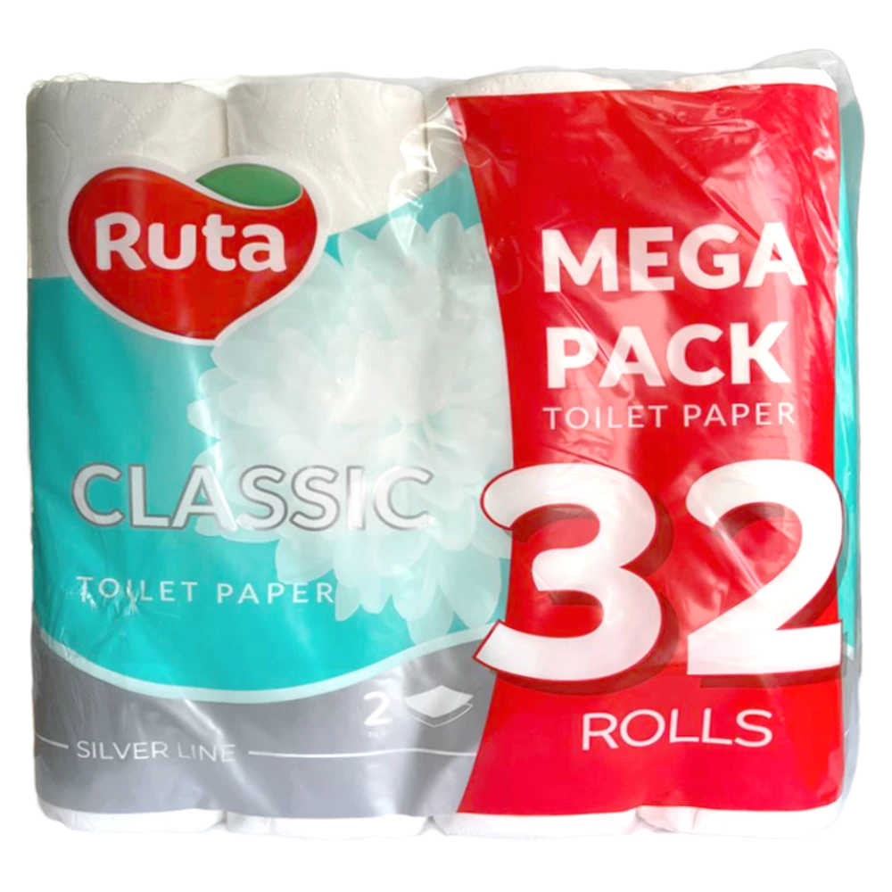 Папаір туалетний “Ruta Classic“ 2ш Білий (32рул/уп)