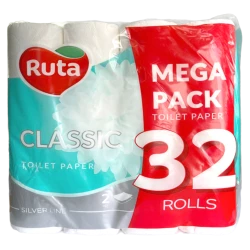 Папаір туалетний “Ruta Classic“ 2ш Білий (32рул/уп)