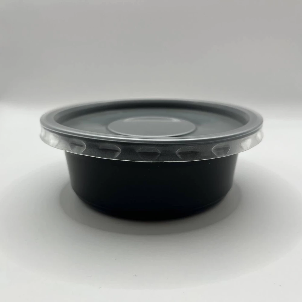 Супник з кришкою гладкий чорний D-115мм 250мл (750шт/ящ) АН250Г