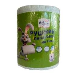 Рушник паперовий рулон білий з тисненням целюлозний 2шар. “Будь Ласка“ (80м/470від)