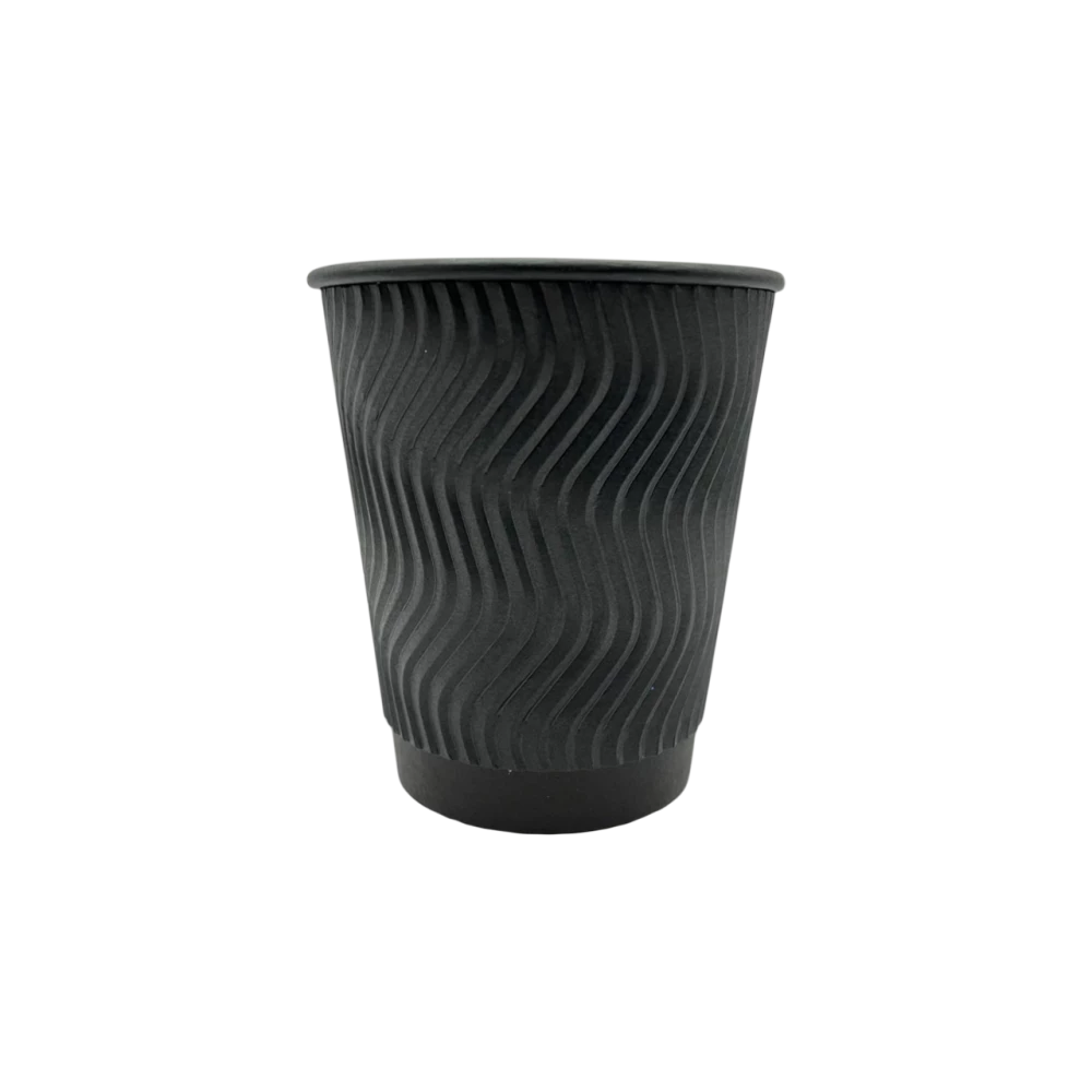 Стакан гофра Double Black 175мл (30шт/уп|35уп/ящ) 72мм UMGBB175