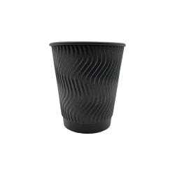 Стакан гофра Double Black 175мл (30шт/уп|35уп/ящ) 72мм UMGBB175