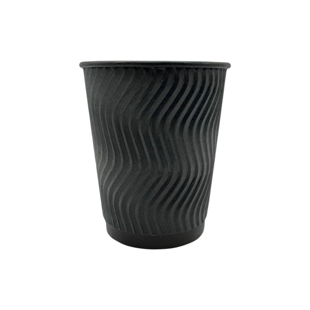 Стакан гофра Double Black 350мл (25шт/уп|24уп/ящ) 90мм UMGBB350