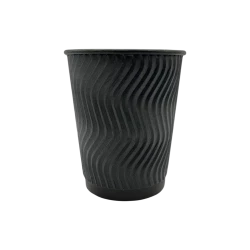 Стакан гофра Double Black 350мл (25шт/уп|24уп/ящ) 90мм UMGBB350