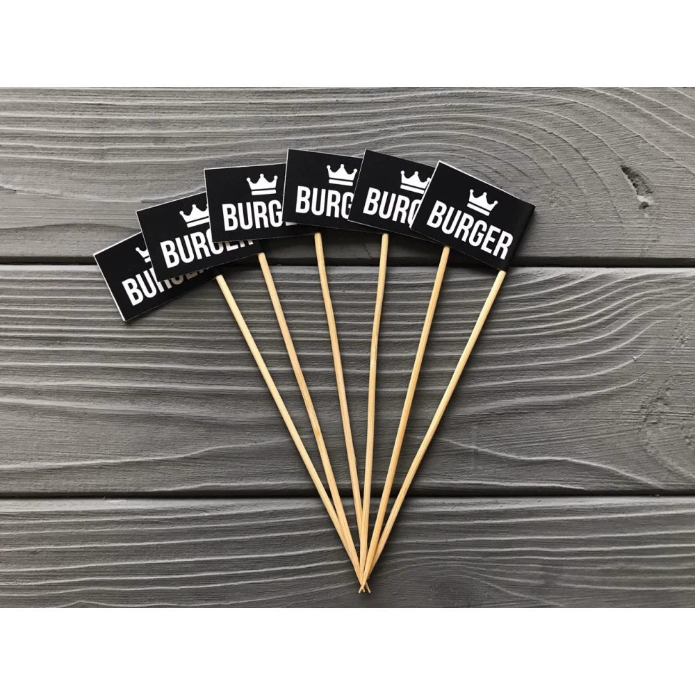 Флажок для бургера чёрный BURGER ФБ1