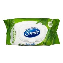 SMILE Daliy Вологі серветки з запахом Бамбуку з клапаном 120шт (9уп/ящ)