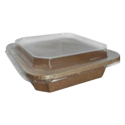 Салатник крафт квадратный с крышкой 1000мл 178х178х50мм S (50шт/уп|300шт/ящ) HS1000K