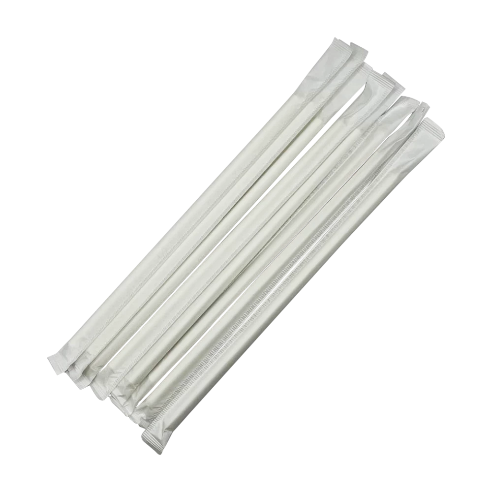 Трубочка паперова біла в інд.уп. D6-195мм (100шт/уп) ТПБІ6-195