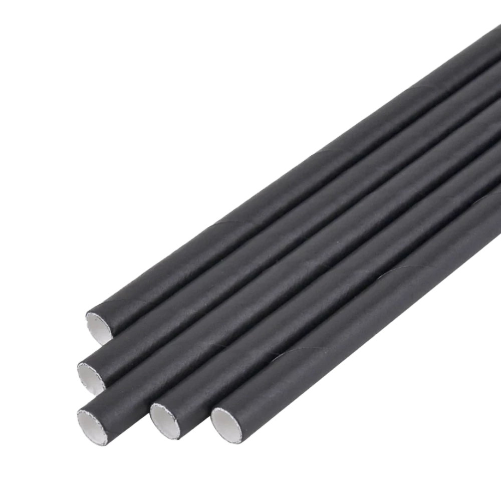 Трубочка бумажная черная. D10-195мм (50шт/уп) ТПЧ10-195