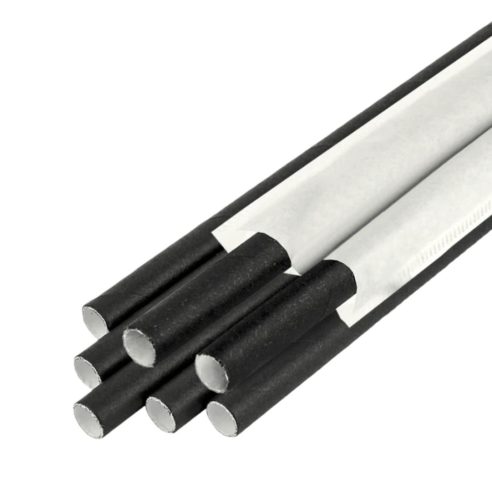 Трубочка бумажная черная в инд.уп. D6-230мм (100шт/уп) ТПЧІ6-230