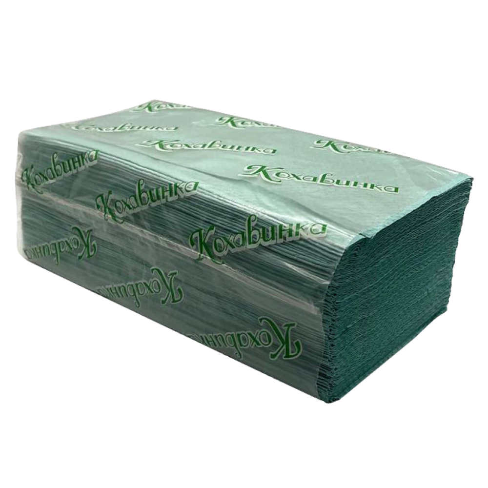 Паперові рушники V зелені Кохавинка (170шт/уп|25уп/ящ)