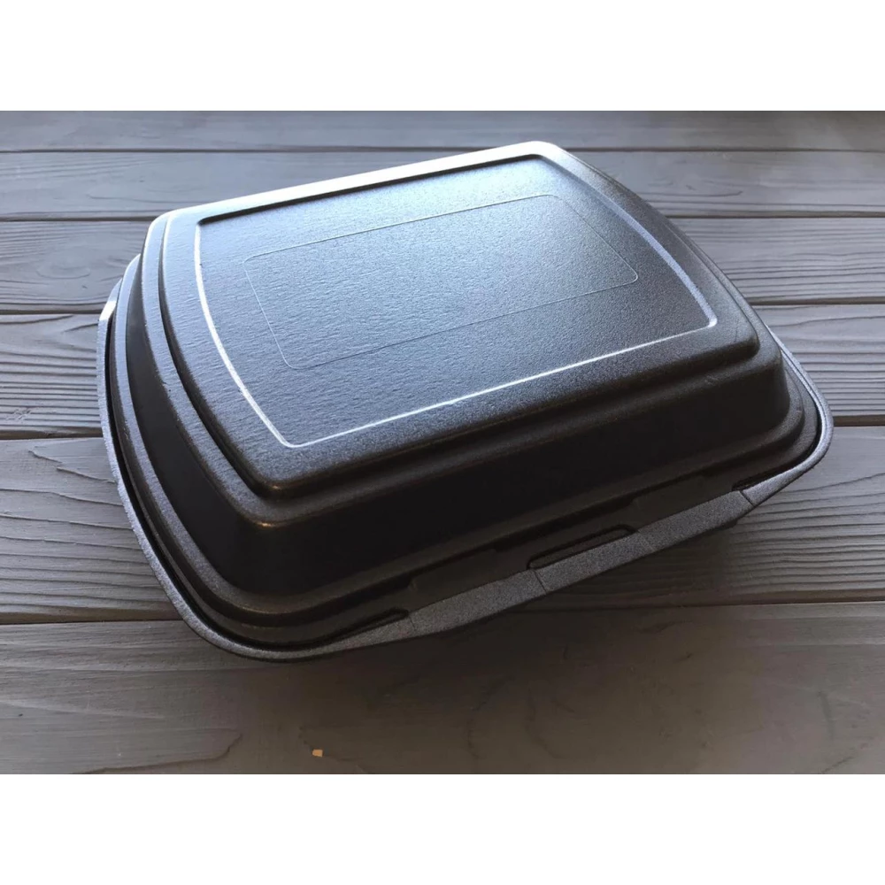 Ланч-бокс MB-3 чорний (150шт) 240x210x70 мм (3 ділення)