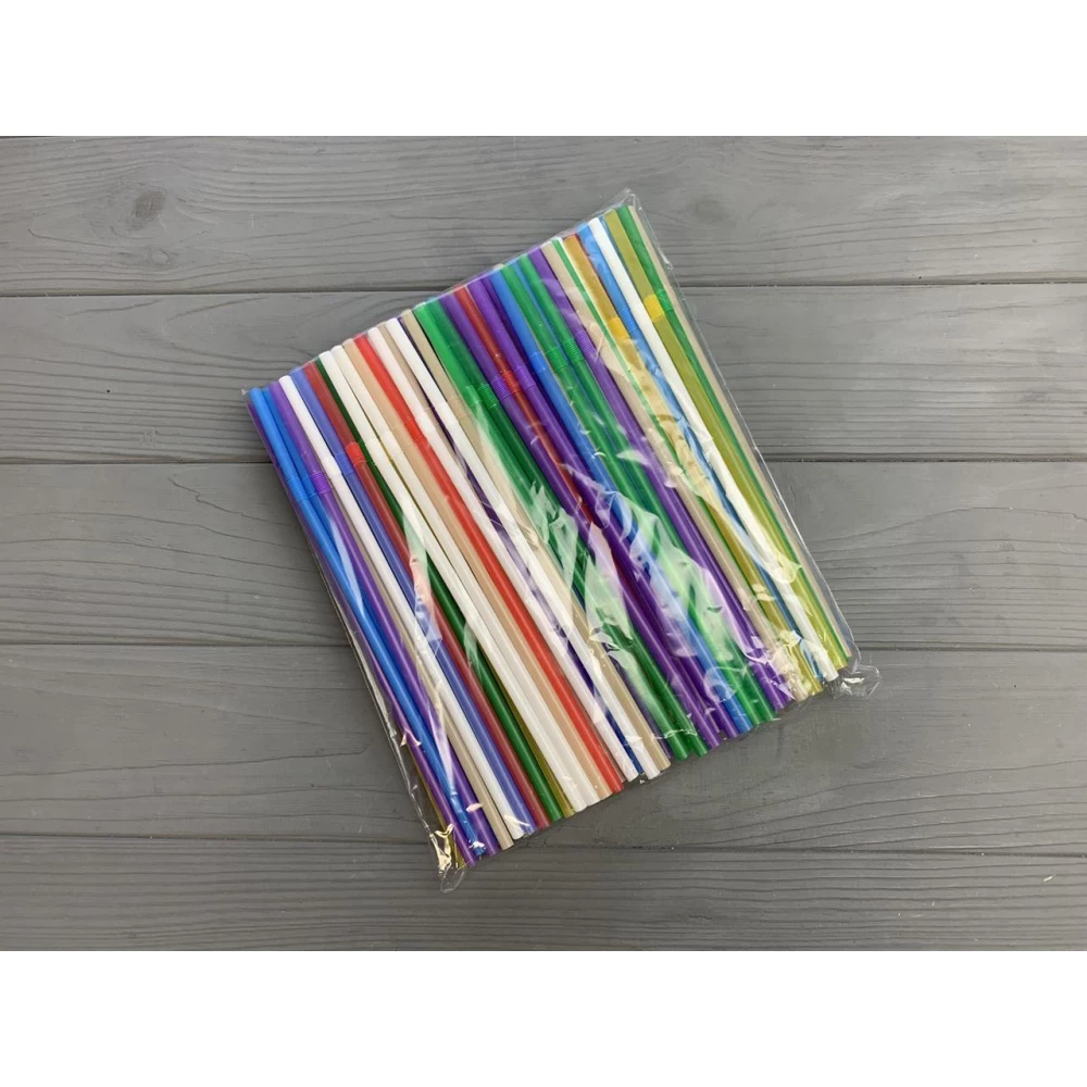 Трубочка гофра мікс 200 шт