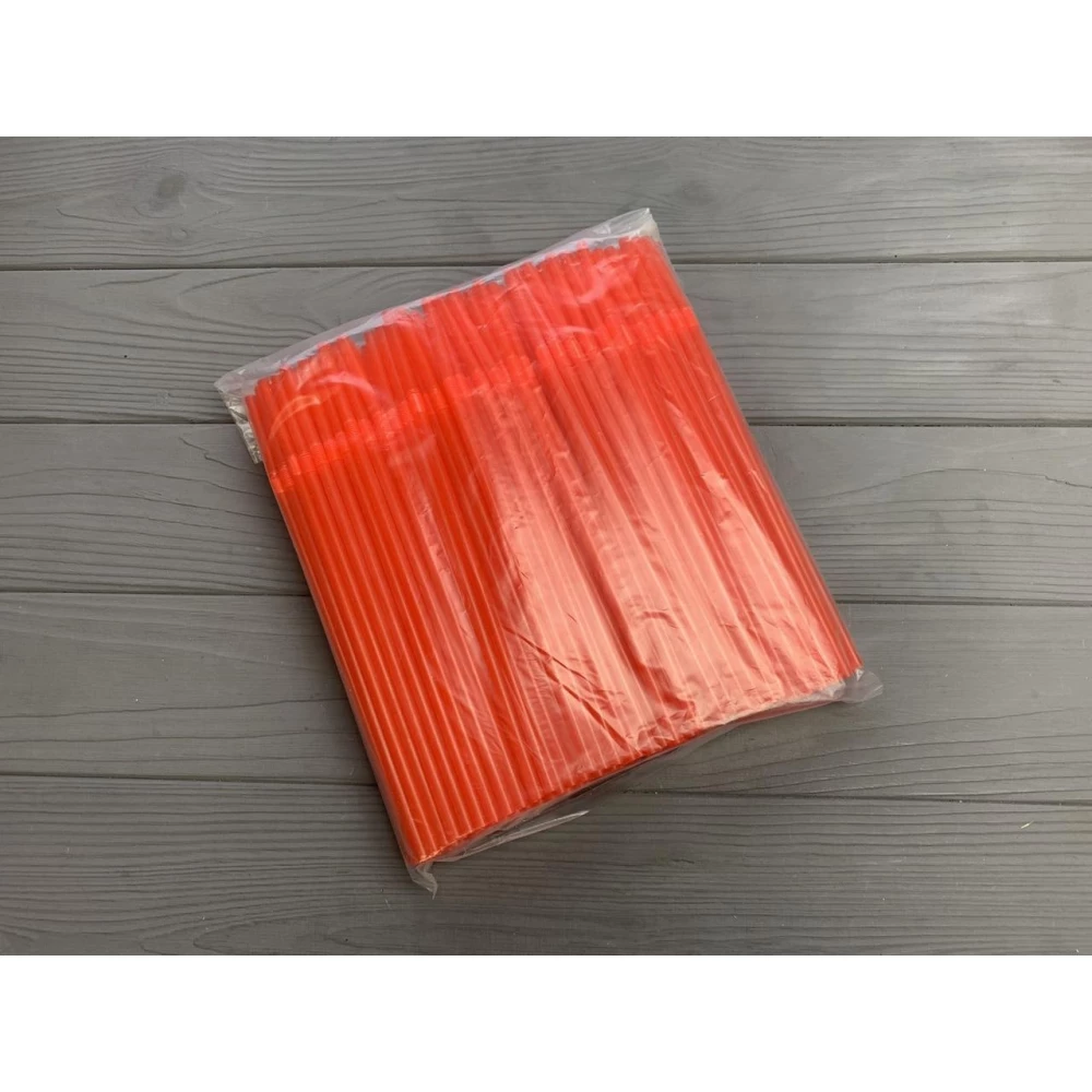 Трубочка гофра червона 200 шт