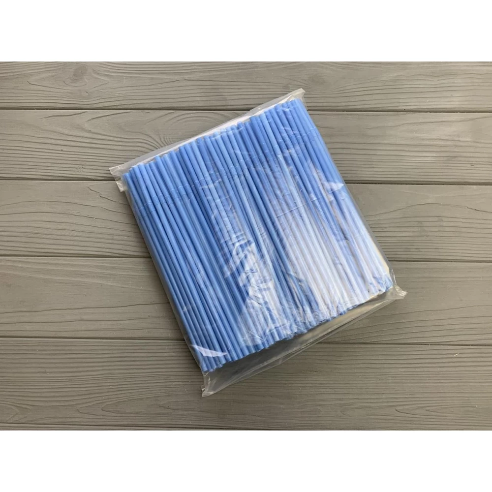 Трубочка гофра блакитна 200 шт