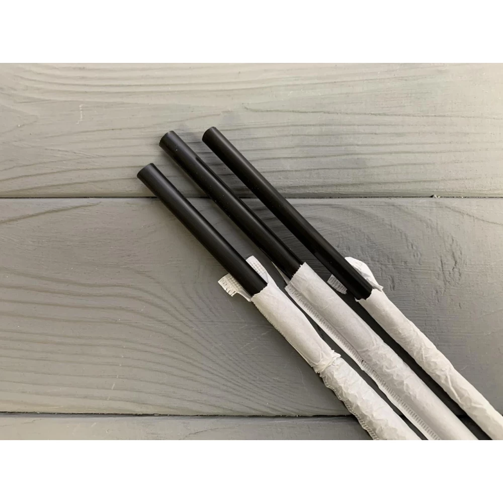 Трубочка в індивід. уп (папір) фрешка чорна 300 шт TR17