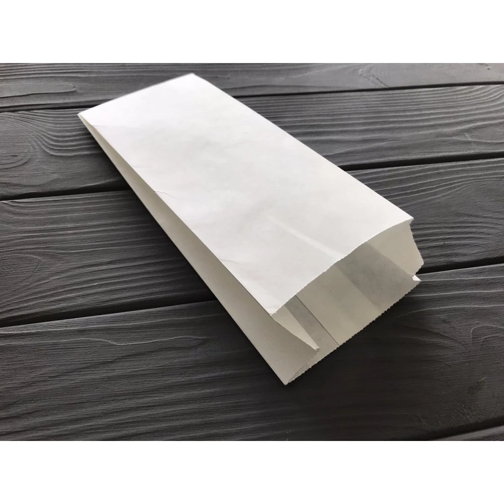 Пакет саше білий 220х90х50 мм 80гр/м2 (максимальна жиростійкість) 107Ф