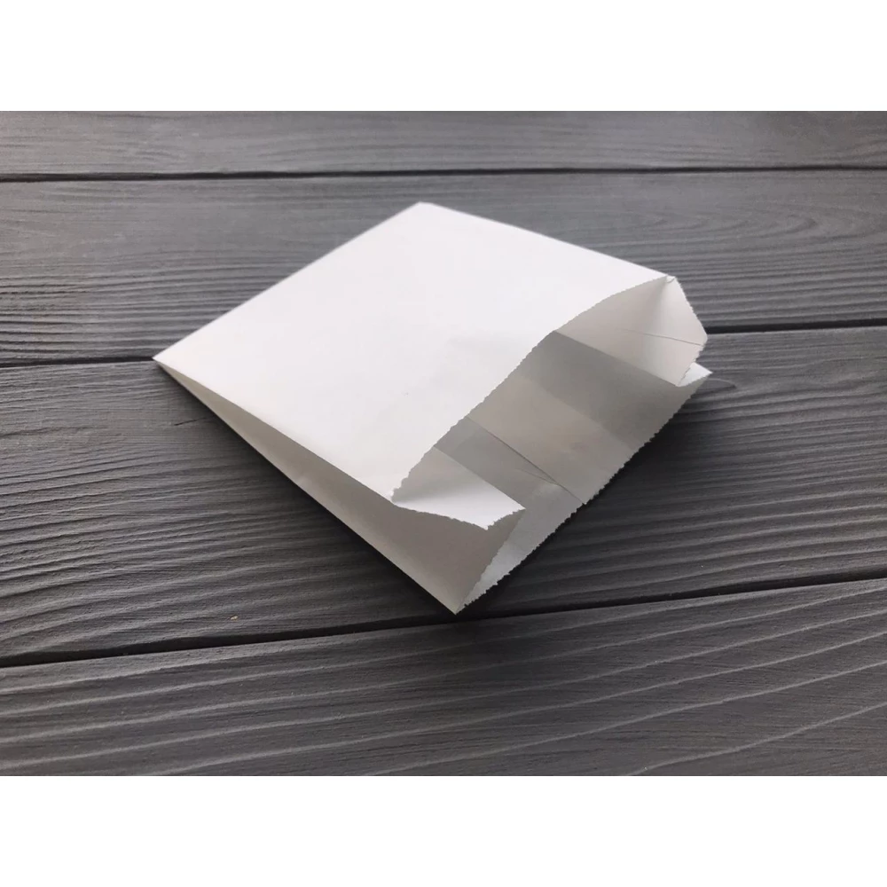 Пакет саше білий 115х110х50 мм. 113Ф 50гр/м2 (жиростійка)