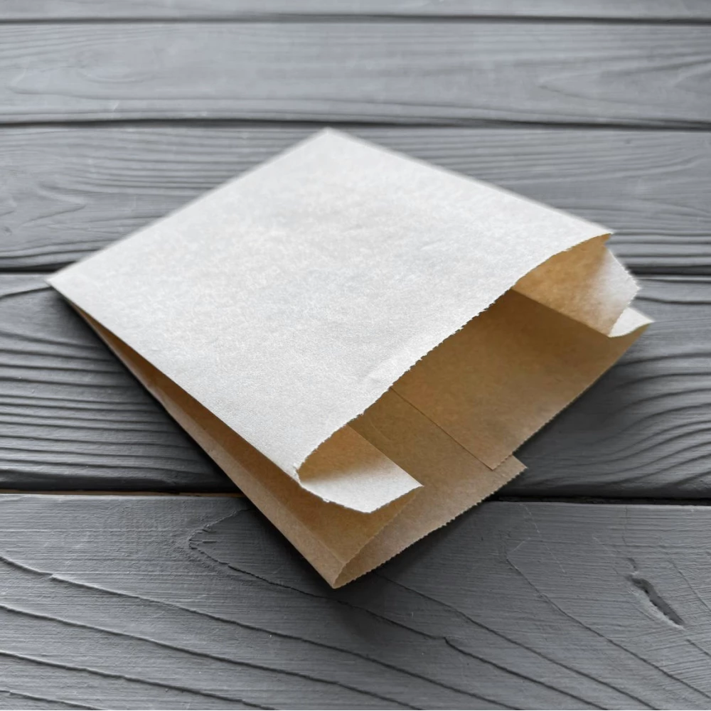 Пакет саше коричневий (жиростійкий 75 гр/м2) 150х120х50 мм. 141Ф