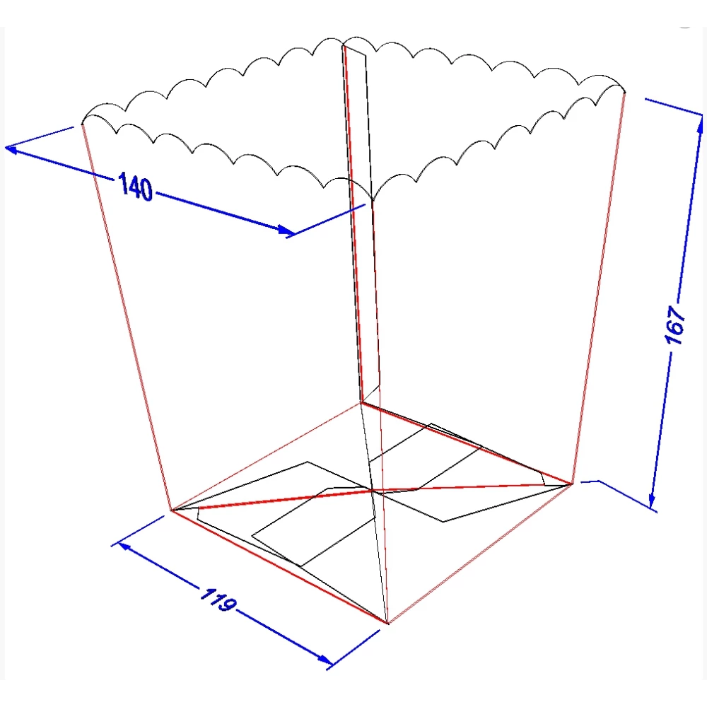 Коробка попкорн 2,5 л. Червоно-біла (50шт/уп)