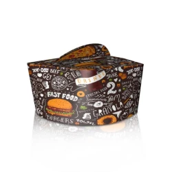 Коробка для локшини і салатів 1,2 л. Темна