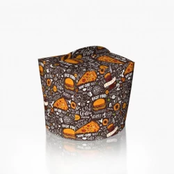 Коробка для локшини і салатів 600 мл. Темна (50шт/уп)