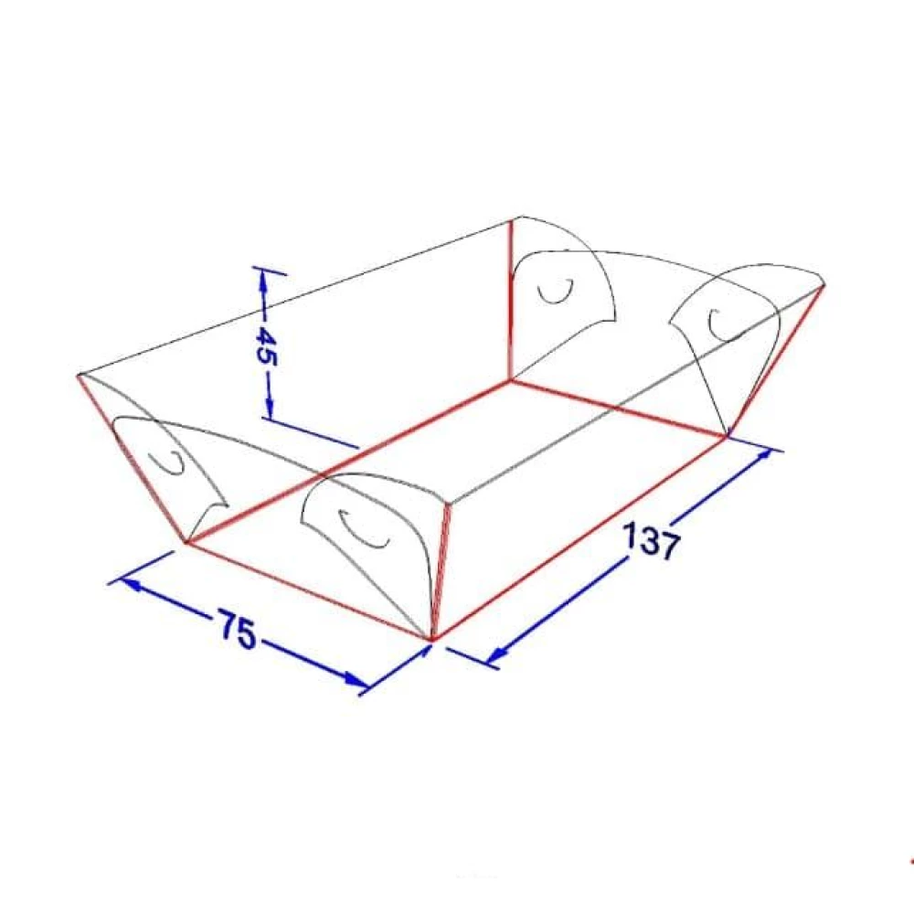 Картонна тарілка Човник “Міді“ чорна