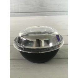 Салатник з кришкою 200 мл чорний (1000шт/ящ) 200BL