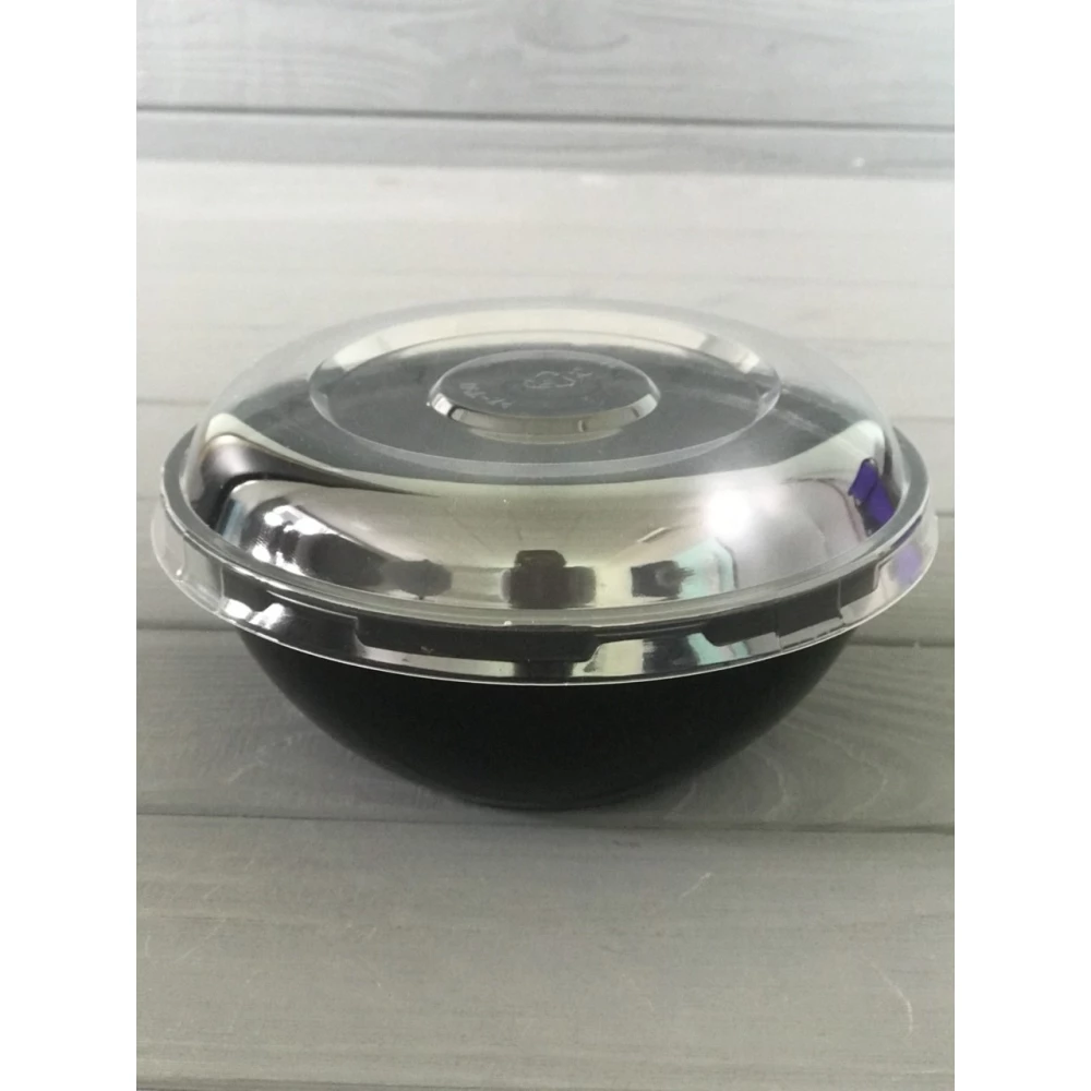 Салатник з кришкою 600 мл чорний (500шт/ящ) 600BL