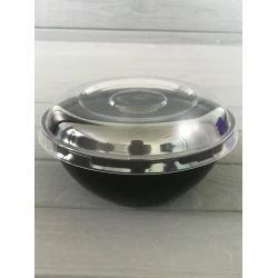 Салатник з кришкою 600 мл чорний (500шт/ящ) 600BL