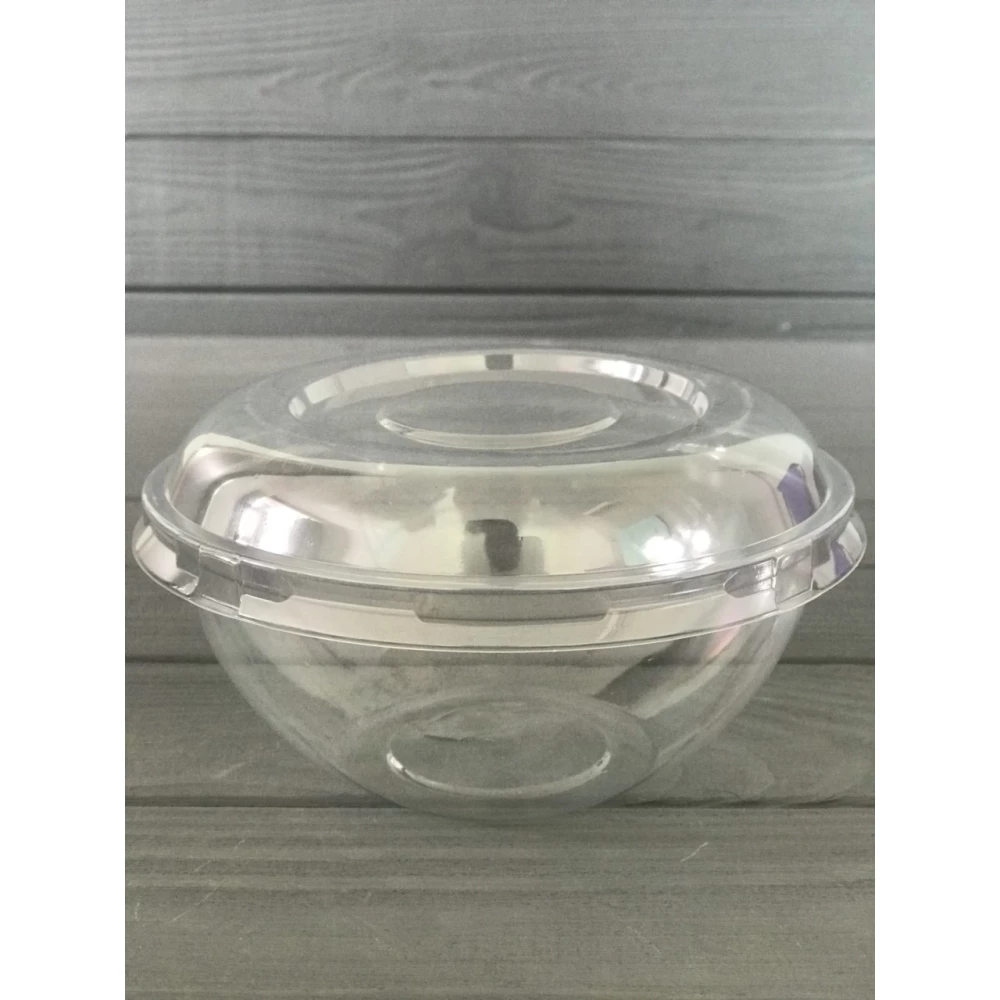 Салатник з кришкою 600 мл прозорий (500шт/ящ) 600W