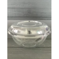 Салатник з кришкою 600 мл прозорий (500шт/ящ) 600W