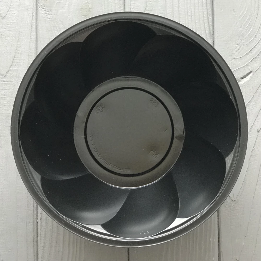 Салатник з кришкою 850 мл (низ чорний, прозорий верх) 850BL