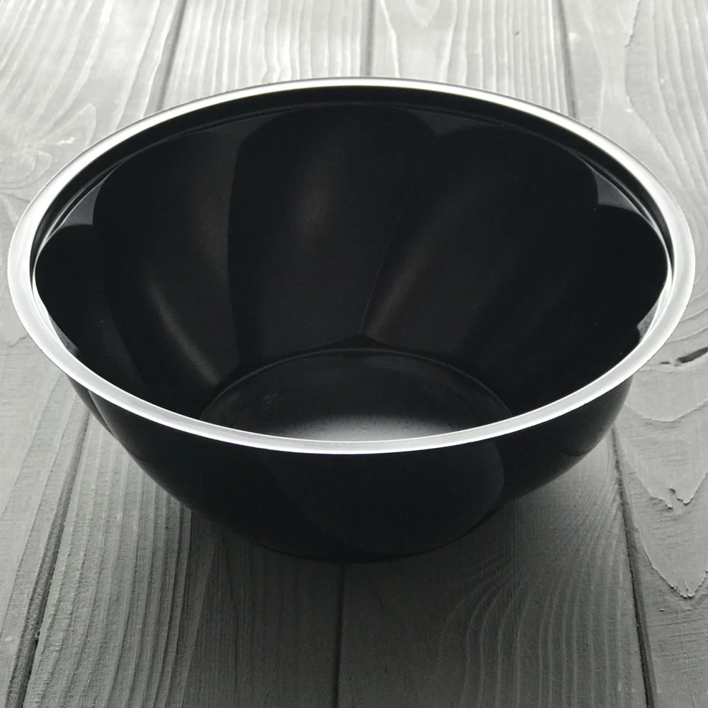 Салатник з кришкою 850 мл (низ чорний, прозорий верх) 850BL