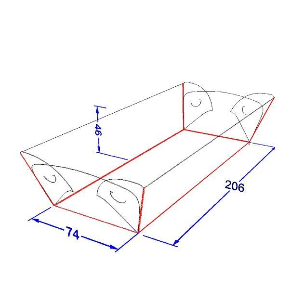 Картонна тарілка Човник “Максі“ чорна