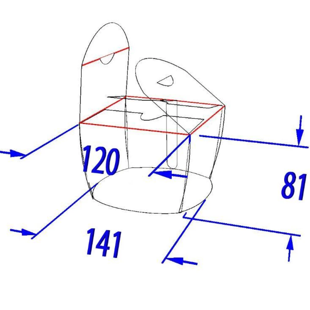 Коробка для локшини і салатів 1,2 л. Чорна